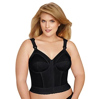 Image of Exquisite Form Women&#039;s Front Close Longline Bra 5107530, Black, 40B