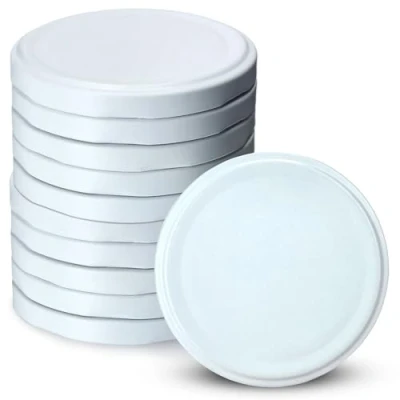 Image of KADAX Jar Lids Ø 89 mm, Secure Metal with Six Threads, Seals Replacement, Twist Off Closure for Pickling and Preserving (White, Set of 10)