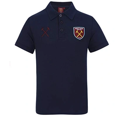 Image of West Ham United FC Official Football Gift Mens Crest Polo Shirt Navy XXL