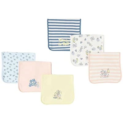 Image of Amazon Essentials Disney Marvel Star Wars Princess Girls&#039; Burp Cloths, Pack of 6, 6 Alice Tea Party, One Size