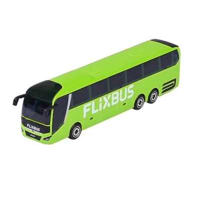 Image of Majorette MAN Lion&#039;s Coach L Flixbus Toy Bus with Freewheel and Suspension, Metal Body, 13 cm Long, for Children from 3 Years, Delivery 1 Piece