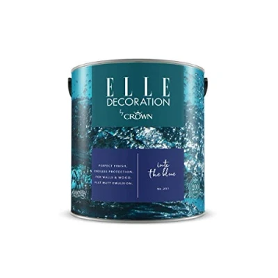 Image of ELLE Decoration by CROWN 2.5L Flat MATT Emulsion Paint Into The Blue No 251