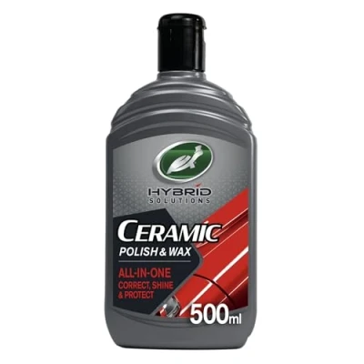 Image of Turtle Wax 53341 Hybrid Solutions Ceramic Polish &amp; 500ml All In One Scratch Swirl Removal Treatment Delivers Long Lasting Clarity, Shine, Protection Water Beading