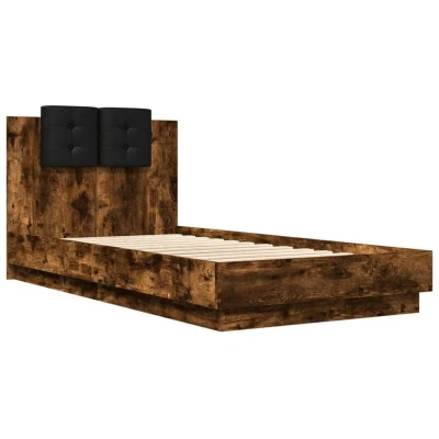 Image of vidaXL Bed Frame without Mattress Smoked Oak 75x190 cm Small Single