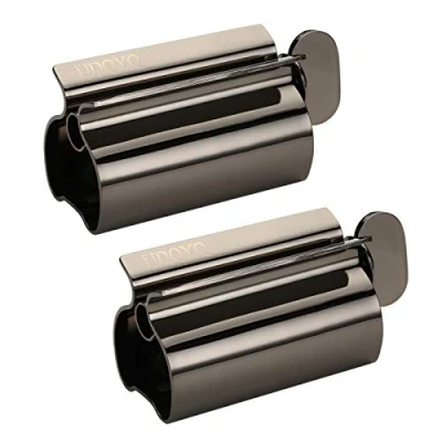 Image of Toothpaste Squeezer Metal Tube Stainless Steel Wringer UDQYQ seat Holder Stand (2 Pack)