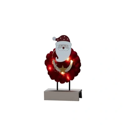 Image of Konstsmide Christmas Lights/Silhouette Motif Santa Claus/Christmas Ornament Decoration/Battery Operated: 2xAA (Excl.)/Christmas Scene Warm White Diodes