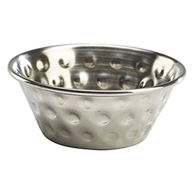 Image of Genware NEV RAMSTH115 Stainless Steel Hammered Ramekin, 1.5 oz.
