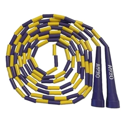 Image of AMPRO Ballers Beaded Jump Rope Skipping Yellow/Purple