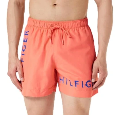 Image of Tommy Hilfiger Men&#039;s Swimming Trunks Medium Length, Orange (Peach Dusk), XL