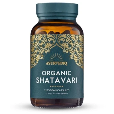 Image of Ayurvediq Wellness Organic Shatavari Capsules 120, 400mg Natural Pure Powder for Breast Milk, Hormone Balance Women Soil Association Certified Vegan Ayurveda Products