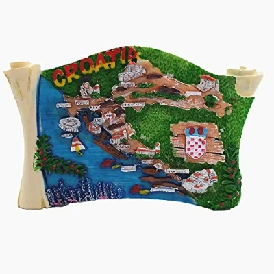 Image of Book Shape Map Style Croatia 3D Fridge Magnet Travel Souvenir Gift Collection Home &amp; kitchen Decoration Magnetic Sticker Refrigerator