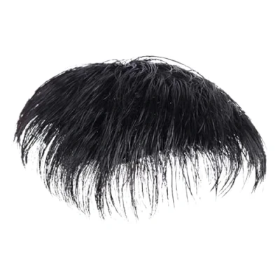 Image of Men Hair Patch Natural Black Topper, Real Human Integration System, Non Surgical Replacement, Extension Piece, Enhancement Wig for Boys