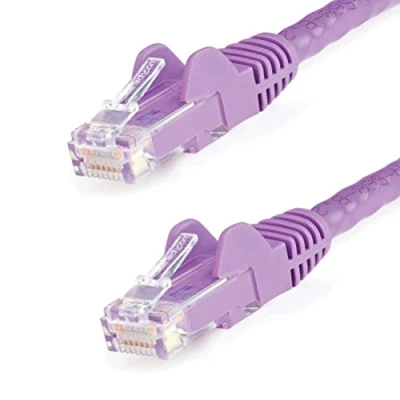 Image of StarTech.com 1m CAT6 Ethernet Cable Purple CAT 6 Gigabit Wire 650MHz 100W PoE++ RJ45 UTP Category Network/Patch Cord Snagless w/Strain Relief Fluke Tested UL/TIA Certified (N6PATC1MPL)