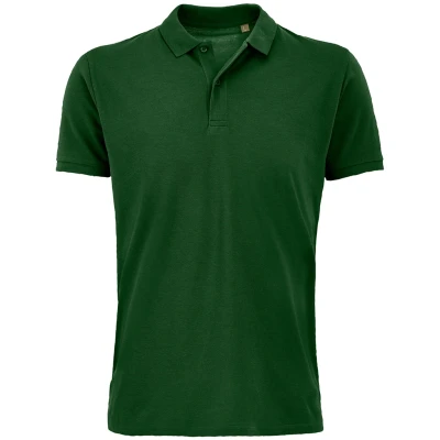 Image of SOLS Mens Planet Pique Organic Polo Shirt (Bottle Green) Size 2XL