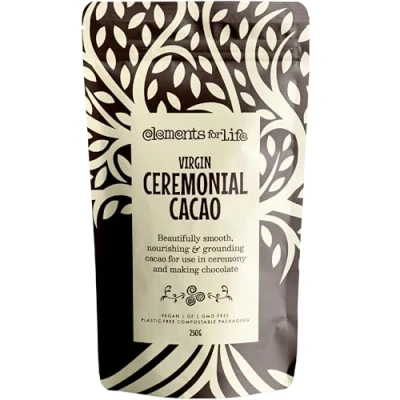 Image of Virgin Ceremonial Cacao Paste Pure Quality Whole Bean Ethically Sourced Premium Chocolate Vegan, Gluten and GMO Free 1 x 250g