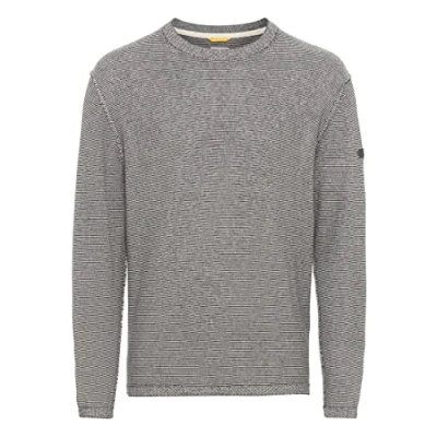 Image of camel active Men&#039;s Lightweight Knitted Jumper in fine Striped Pattern Sweater, Gray, M