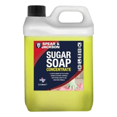Image of Spear &amp; Jackson Sugar Soap Concentrate, 2.5 Litre, Walls, Grease, Grime, Dirt and Stain Remover, Kitchen Degreaser, Versatile Cleaner