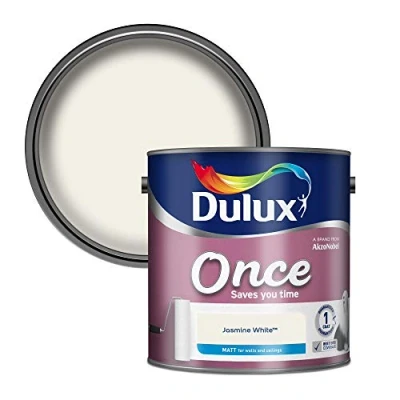 Image of Dulux Once Matt Emulsion Paint Jasmine White 2.5L