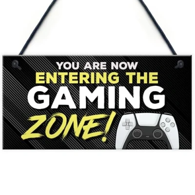 Image of Red Ocean Gaming Sign For Bedroom Hanging Zone Accessories Gamer Gift Boys Son Brother Dad