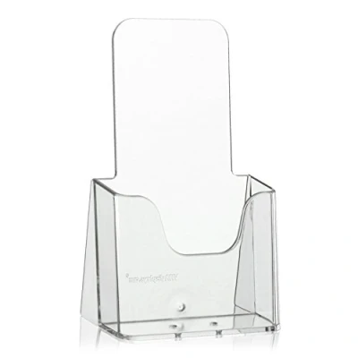 Image of VITAdisplays DIN NE 104 Long (DL) Table Brochure Stand Flyer Leaflet Holder Transparent