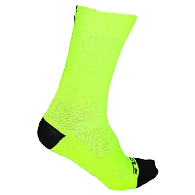 Image of Alé Cycling Unisex Team Q Skin 18cm Socks, Fluo Yellow, Medium (EU 40 43)