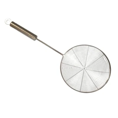 Image of Fackelmann Kitchen Skimmer, Straining Spoon, Frying Strainer, Fine Mesh, Large Spider Ladle Stainless Steel, 43x16x5.5cm, Silver