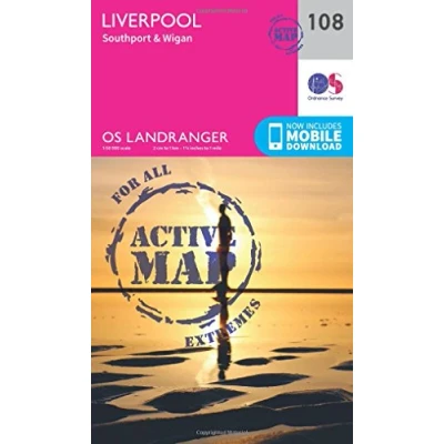 Image of Landranger Active 108 Liverpool, Southport &amp; Wigan Map With Digital Version