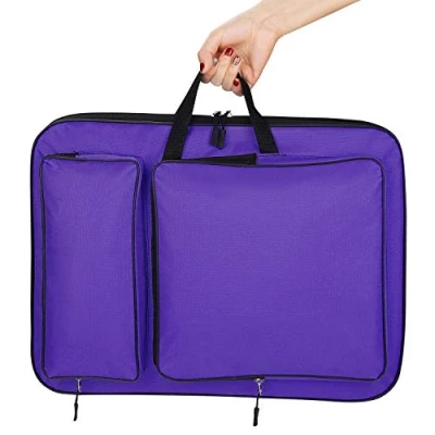 Image of Portable Art Portfolio Case Waterproof A3 Drawing Board Bag Artwork Carry Artist Folder Student Painting Sketch for Palette Paints Brushes Pencils