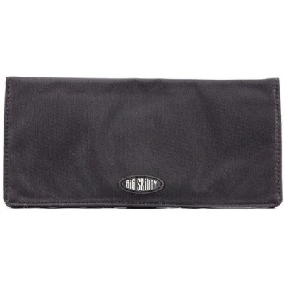 Image of Big Skinny Women&#039;s Leather Executive Bi Fold Checkbook Slim Wallet Space for up to 40 Cards Lightweight Black