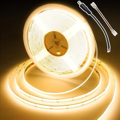 Image of BERIXDEEP COB LED Strip Lights 10m, Uniform DC24V Strip, 8mm Wide, CRI 90+, Dotless Tape for Room Decoration (No Power Supply), Warm White
