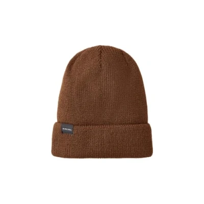 Image of RIP CURL Mens Impact Reg Beanie Hat dusted chocolate Mid roll Regular fit ACRYLIC SOFT YARN 100%