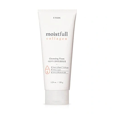 Image of Etude House Moistfull Collagen Cleansing foam 150ml (21AD); Facial Cleanser; Moist and bouncy bubble Cleanser moisturizes skin; Skin