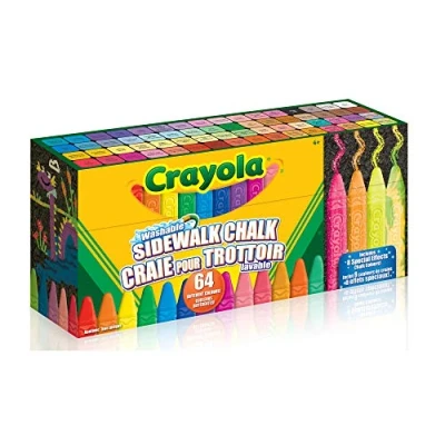 Image of Crayola Sidewalk Chalk Sticks Washable Toy Kit, 64 Count (Pack of 1), 51 3633