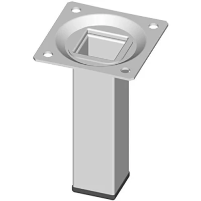 Image of Element System 18133 00286 100 mm Length 25 x Diameter Square Steel Pipe Furniture Legs includes Screw Mounting Plate White (4 Piece)