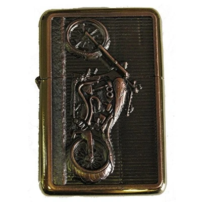 Image of Lucy G MOTORBIKE DESIGN 27 PETROL LIGHTER IN GIFT TIN (Gold)