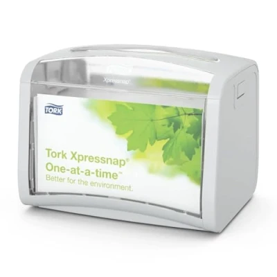 Image of Tork Xpressnap Tabletop Napkin Dispenser Suitable For N4 Interfold Refills Signature Design, Light Grey