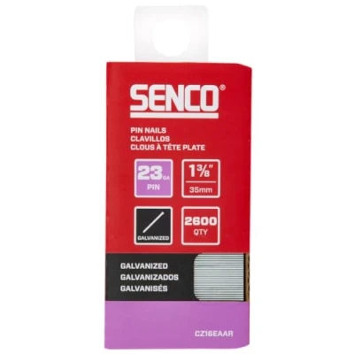 Image of SENCO CZ16EAAR 1 3/8&quot; 23 Gauge Pin Nails, Galvanized Finish 2,600 Count Pack