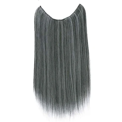 Image of CAISHA 20&quot; 1 Weft Extension With Elastic Band Hair Extensions Hairpiece Straight Gray Mix E110