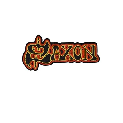 Image of Saxon Heavy Metal Band Silver Patch Badge Embroidered Iron on Applique Souvenir Accessory