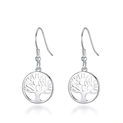 Image of Philip Jones Sterling Silver Tree of Life Drop Earrings