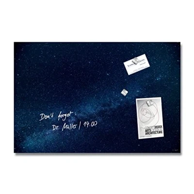 Image of SIGEL GL283 Artverum Magnetic Glass Board, starry sky Blue, 60 x 40 cm, safety