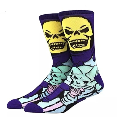 Image of EZB Scary Horror Skeletor Crew Socks Gift Idea for Men &amp; Women Size 4 9 Skeleton