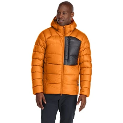Image of Rab Men&#039;s Mythic Ultra Jacket Down Insulated Windproof Hooded Coat for Alpine Climbing, &amp; Mountaineering Marmalade Large