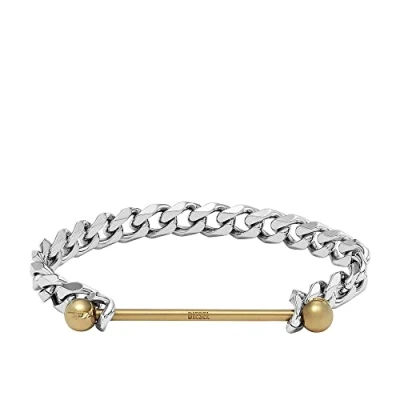 Image of Diesel Bracelet silvercoloured, Men&#039;s, Size: One Size, Silver coloured