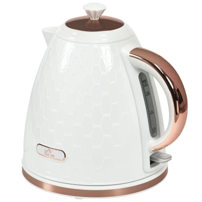 Image of HOMCOM Electric Kettle, 1.7L, Fast Boil, 3kW Water Kettle with Removable Washable Anti scale Filter, Auto Shut off, 360 Swivel, BPA Free, Cream White