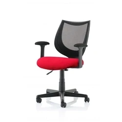 Image of Camden Black Mesh Chair in Bespoke Seat Bergamot Cherry
