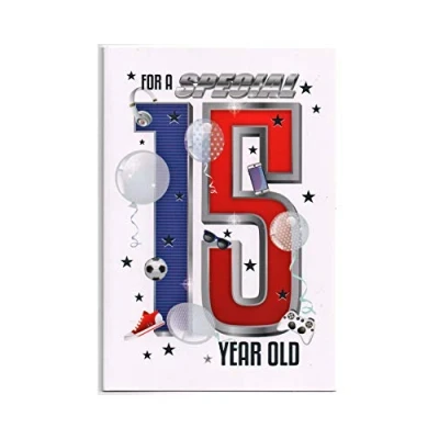 Image of Birthday Card for Fifteen 15th (15) Year Old Boy Free Post (UK)