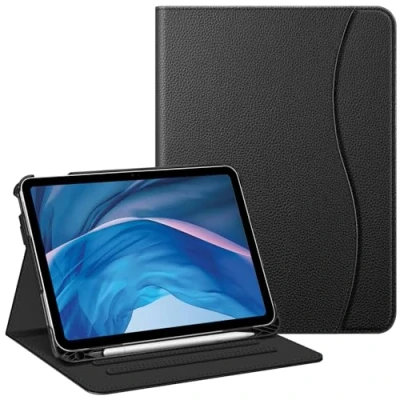 Image of FINTIE Case Compatible with iPad 10th Generation (2022) 10.9 Inch, Multi Angle Viewing Protective Stand Cover Pencil Holder &amp; Pocket, Auto Sleep/Wake, Black
