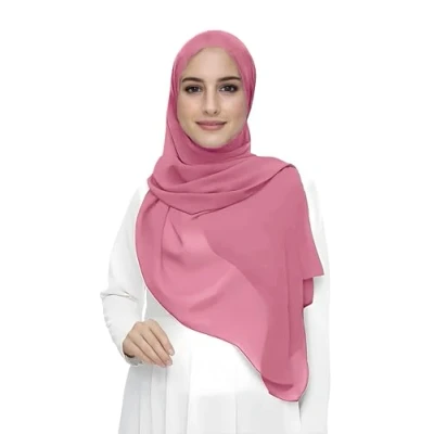 Image of Premium Chiffon Hijab Head Scarf Shawl Wrap for Muslim Women Lightweight (Dusty Rose)