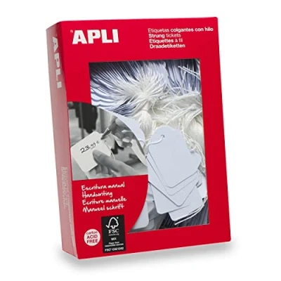 Image of APLI Kids 384 Pack of 1000 Swing Tags, 9 x 24 mm, White